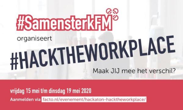 Afbeelding van de uitnodiging van de hackathon georganiseerd op 15 mei 2020.