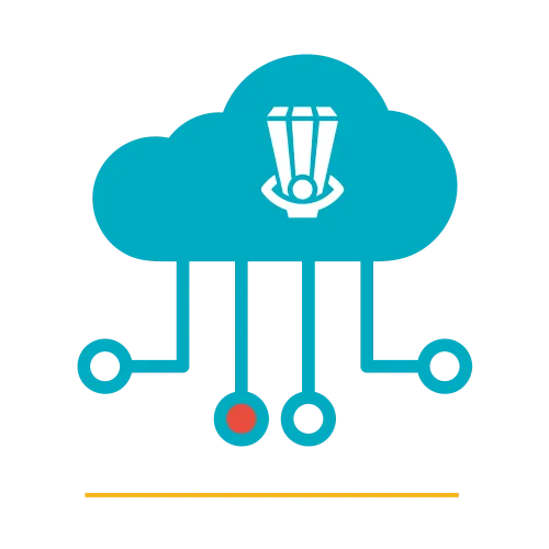 Icoontje van een wolkje met daaronder datalijntjes