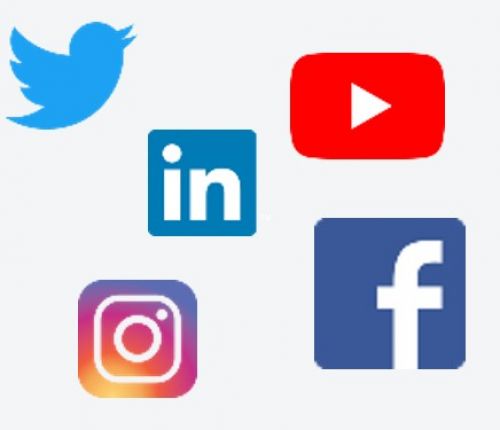 Overzicht met social media iconen