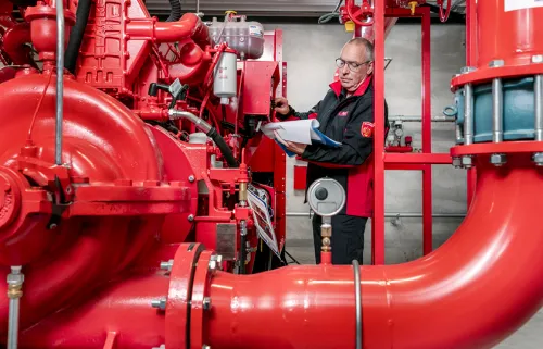 Brandwacht Trigion beveiligingsdiensten aan het werk op locatie.