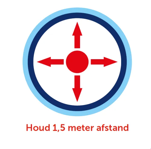 houd 1,5 meter afstand