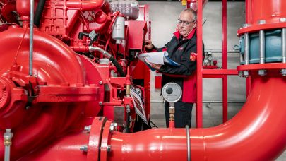 Brandwacht Trigion beveiligingsdiensten aan het werk op locatie.