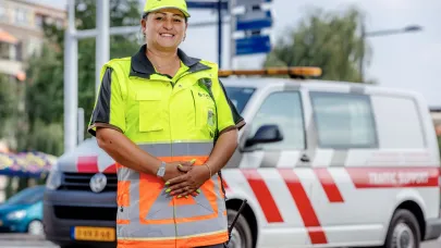 Trigion verkeersregelaar vrouw