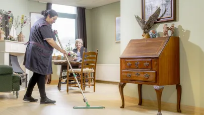 Gom care schoonmaak huiskamer