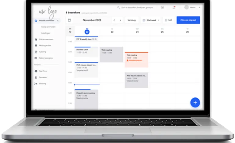 Een laptop met een afbeelding van een agenda