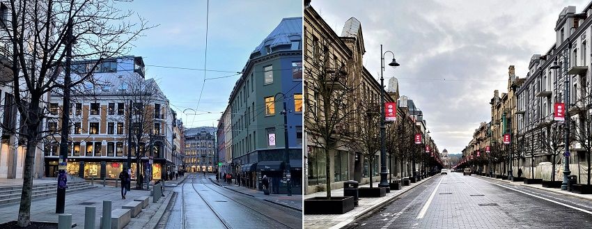 Binnenstad van Oslo en Vilnius