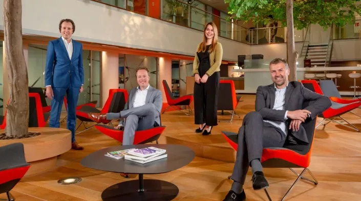Anton van den Heuvel, Ludwig Holzapfel, Monica Gaastra en Sven-Olaf de Vries