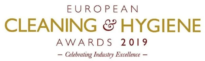Logo van de European Cleaning & Hygiene Awards 2019 met de slogan ‘Celebrating Industry Excellence
