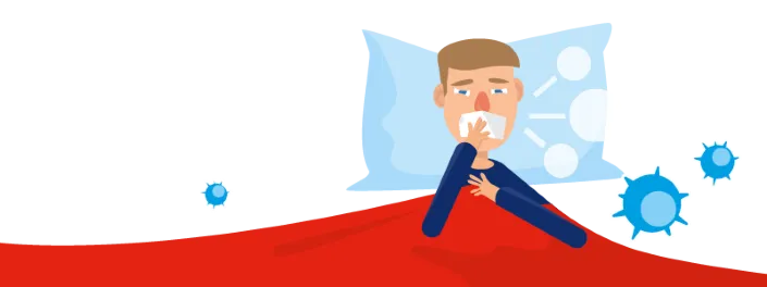Schoon genoeg van griep man in bed