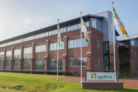 Het hoofdkantoor van opdrachtgever Agrifirm gezien vanaf de buitenkant.