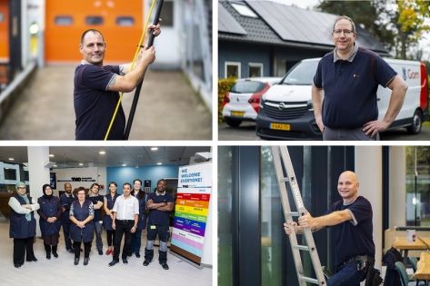 een collage van 4 foto's met de finalisten van de golden service awards 2022